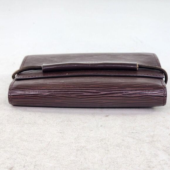 Louis Vuitton Epi Porte Monnaie Elastic Trifold Wallet Brown Leather Card Holder - Picture 5 of 14